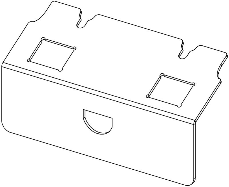 Supporto per 2 prese dati tipo C per torretta prese pavimento 7368474 disegno tecnico