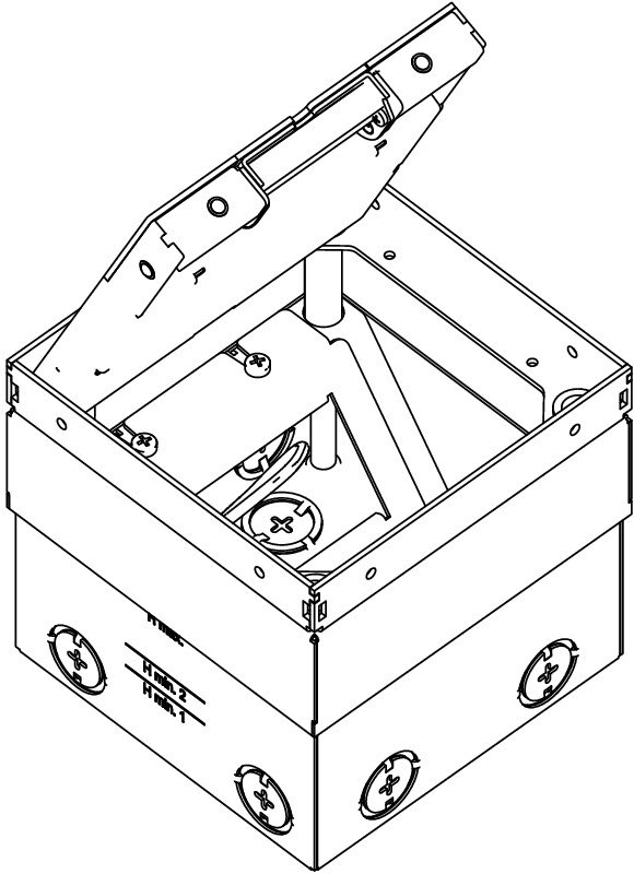 Torretta prese pavimento rivestibile a scomparsa vuota acciaio inox 7368340 disegno tecnico