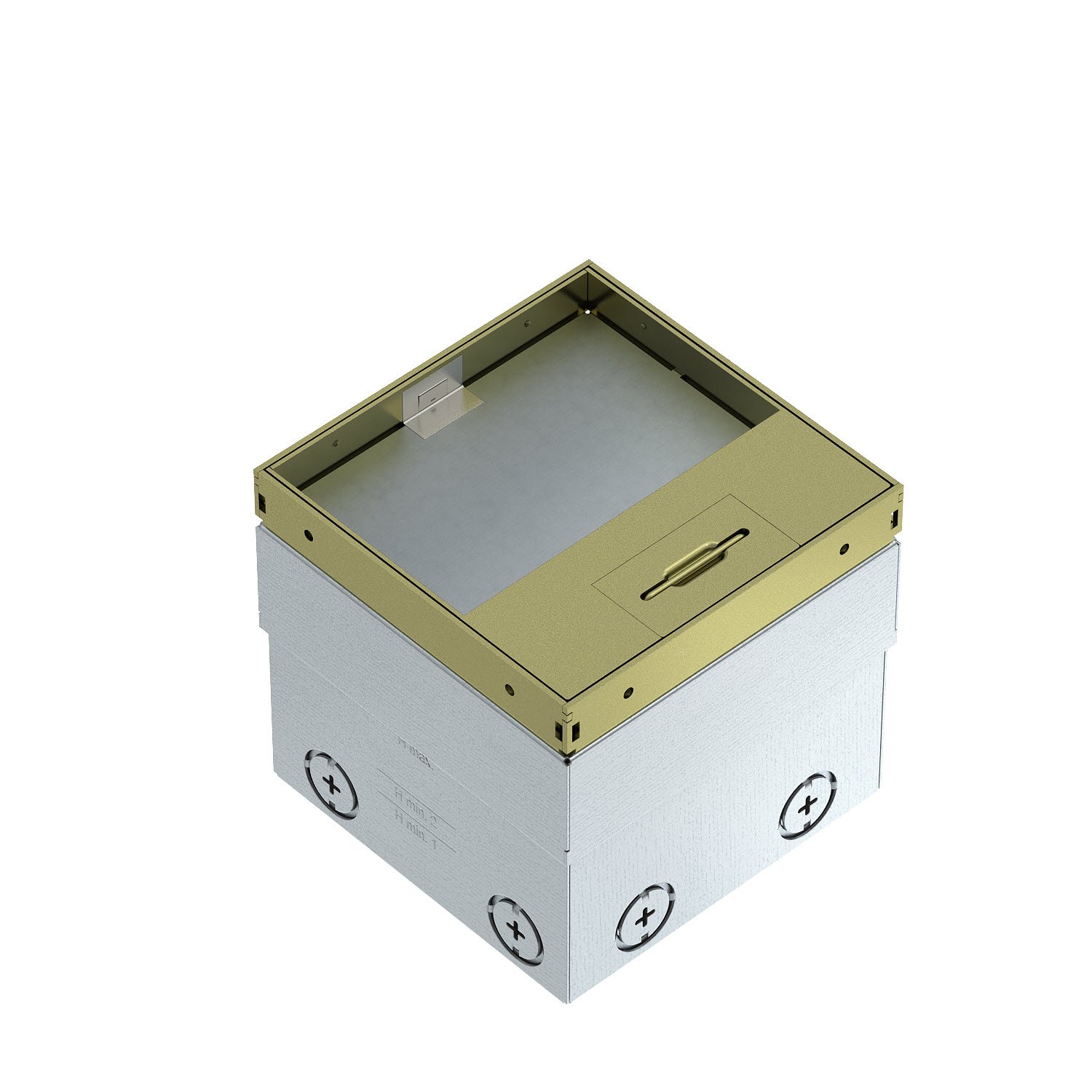 Torretta prese pavimento rivestibile a scomparsa vuota ottone 7368346 chiusa