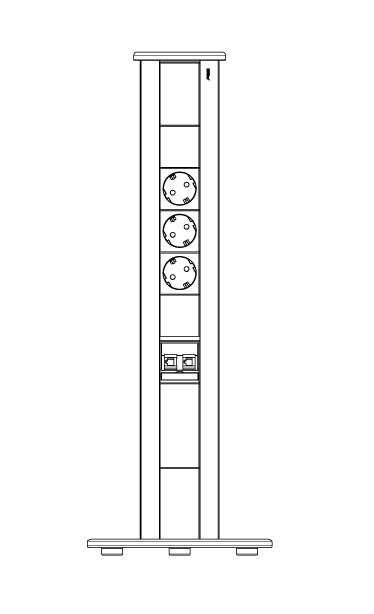 Torretta-portautenze-a-colonna-Evoline-Vertical-disegno-tecnico-frontale