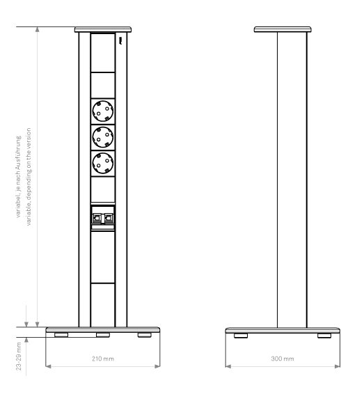 Torretta-portautenze-a-colonna-Evoline-Vertical-disegno-tecnico-quote