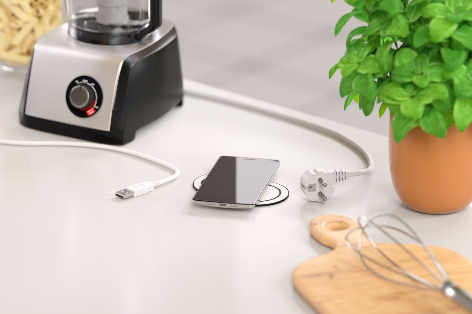 Mini-torretta-elettrica-vetro-bianco-a-1-Schuko-2-Usb-AC-Wireless_ambientata-carica