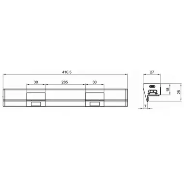 Dimensioni lampada LED ricaricabile 410 mm magnetica per sottopensile